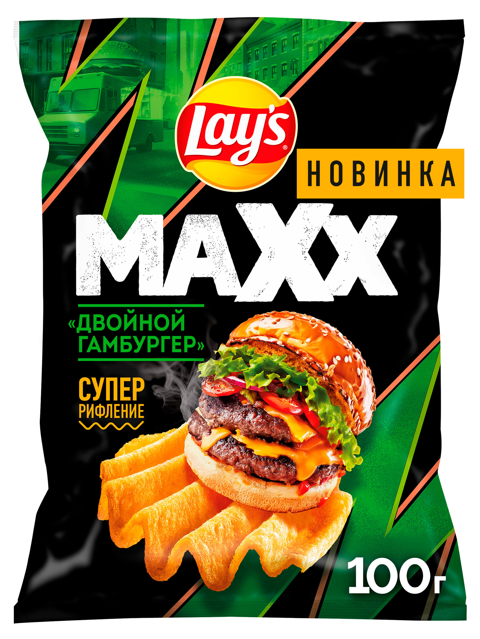 Чипсы картофельные Lay's Maxx Двойной гамбургер, 100 г