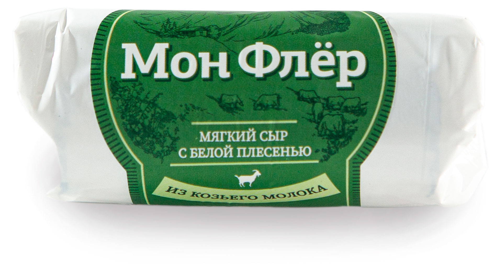 Сыр козий мягкий Мон Флер Eco Village с белой плесенью из козьего молока БЗМЖ, 120 г