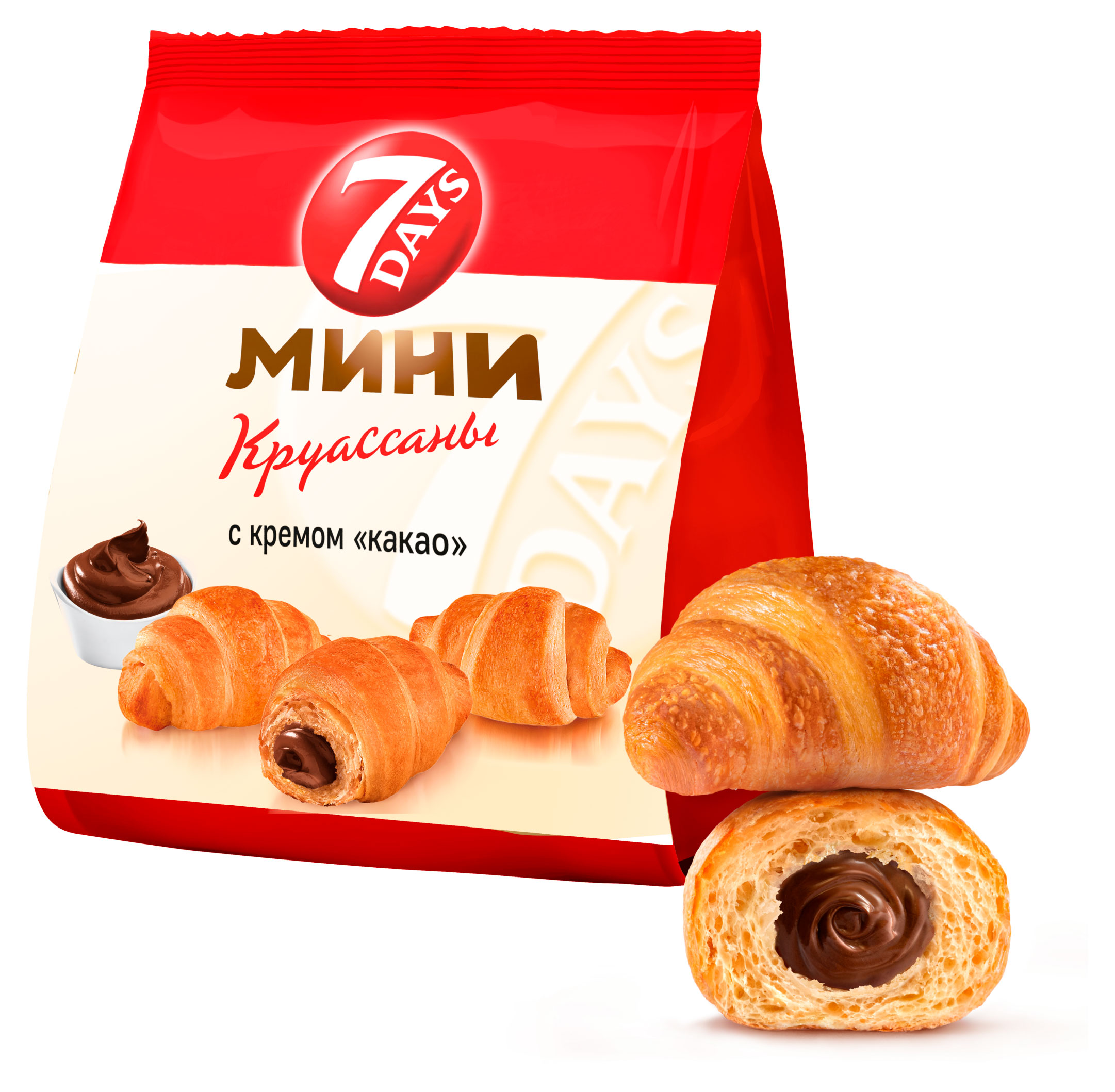 Круассаны мини 7Days с кремом какао, 123 г