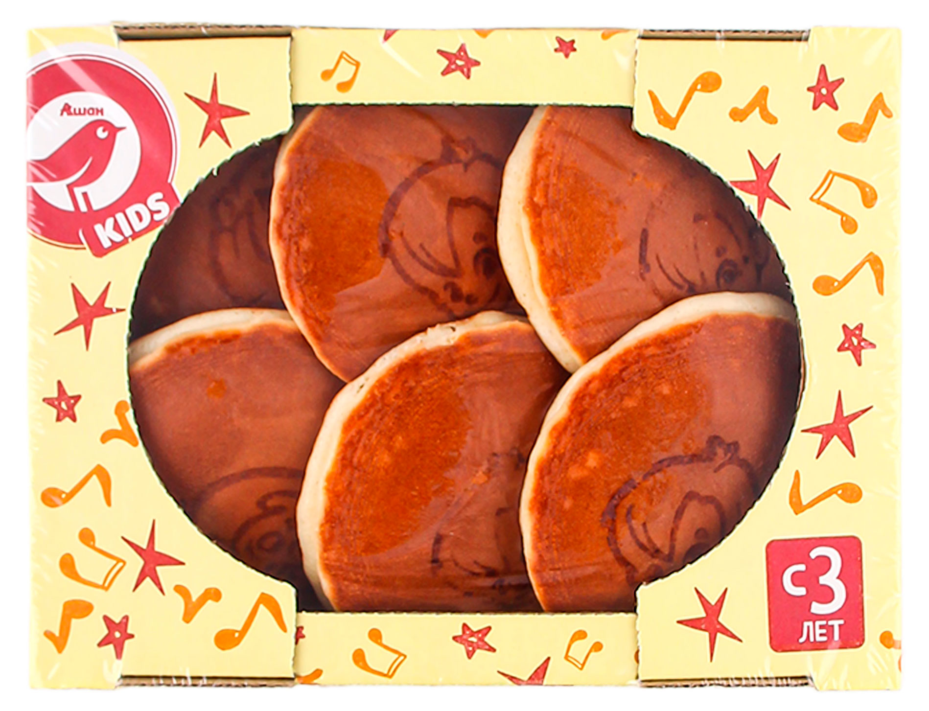 Печенье бисквитное АШАН Красная птица Kids со вкусом клубники, 320 г