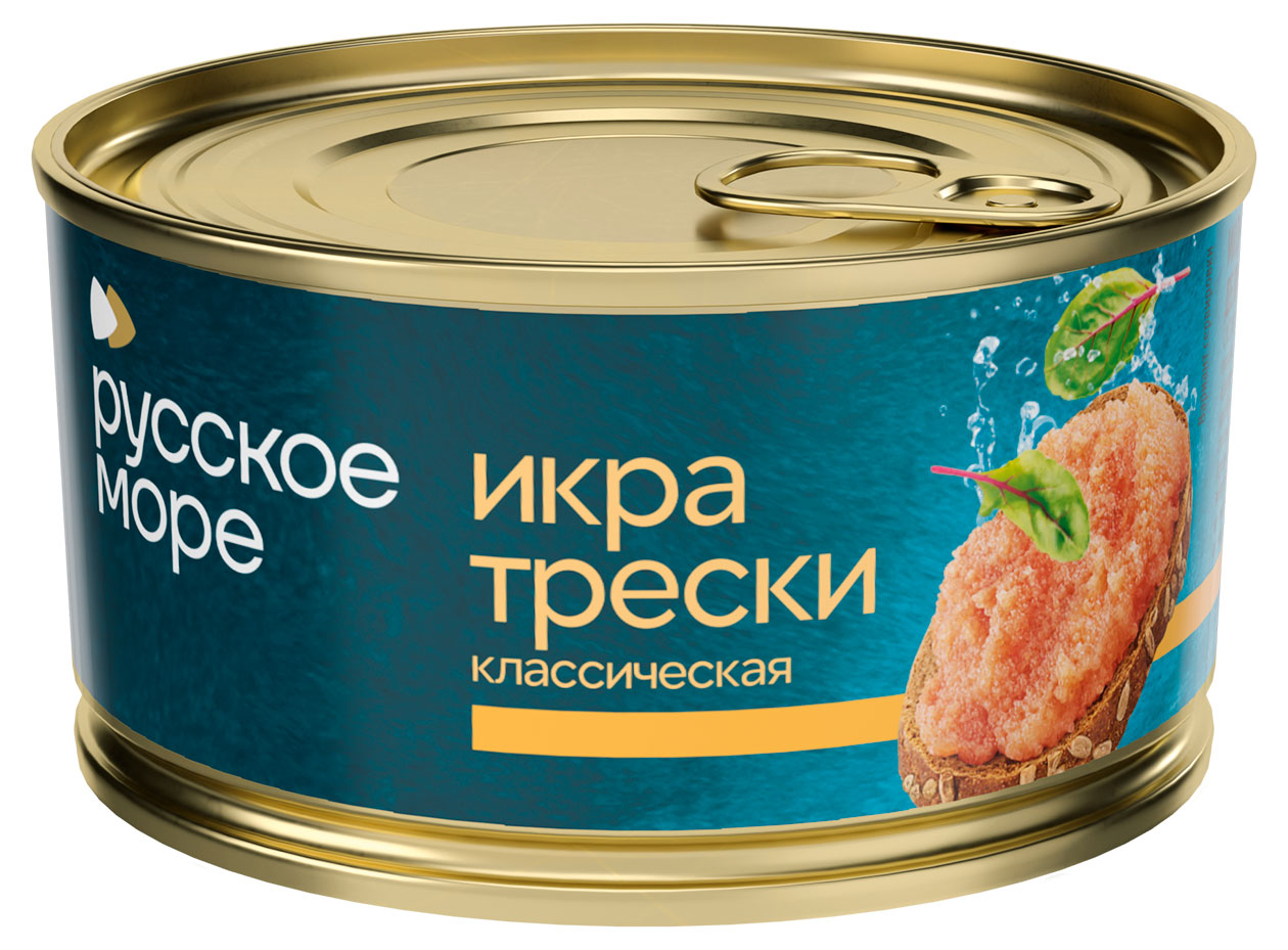 Икра трески Русское море Беларусь, 130 г