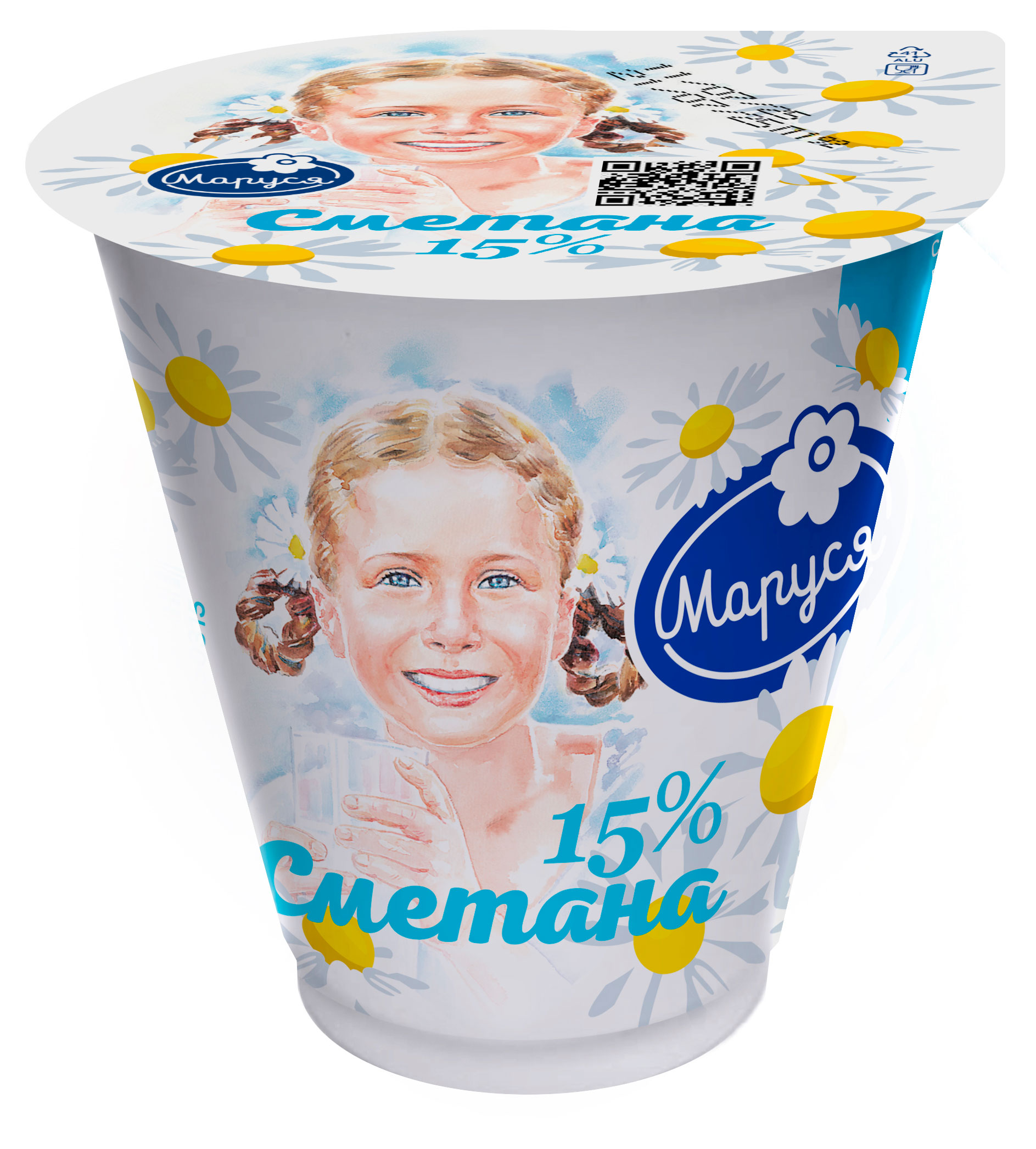 Сметана Маруся 15% ГОСТ БЗМЖ, 300 г