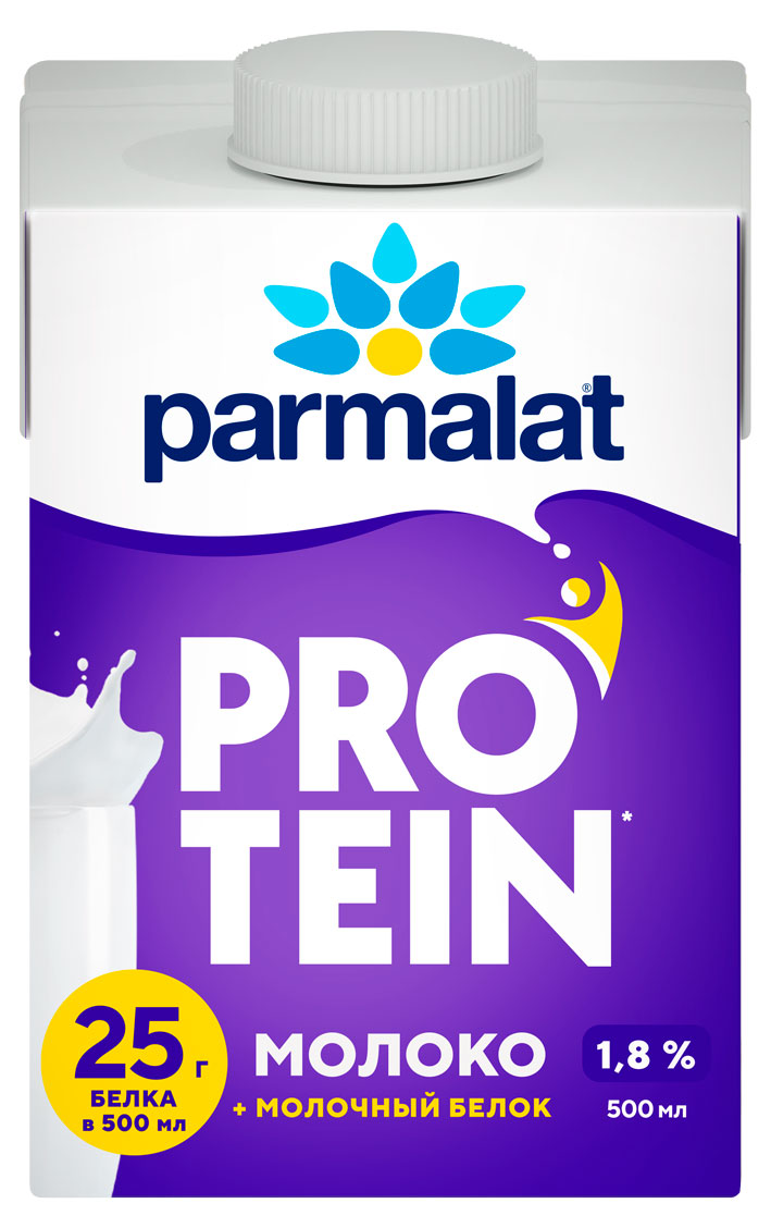 Молоко питьевое Parmalat ультрапастеризованное протеиновое безлактозное 1,8% БЗМЖ, 500 мл