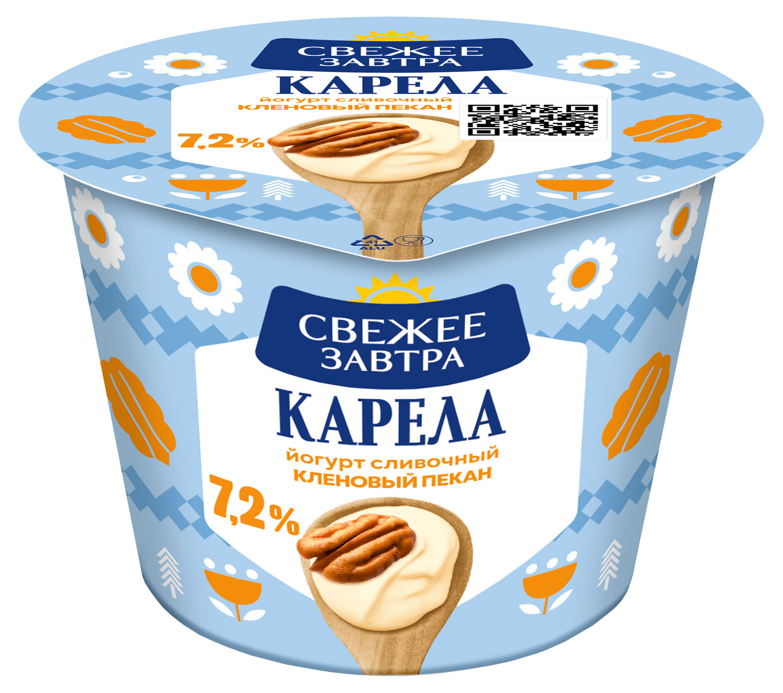 Йогурт густой Свежее Завтра Кленовый пекан 7,2% БЗМЖ, 180 г