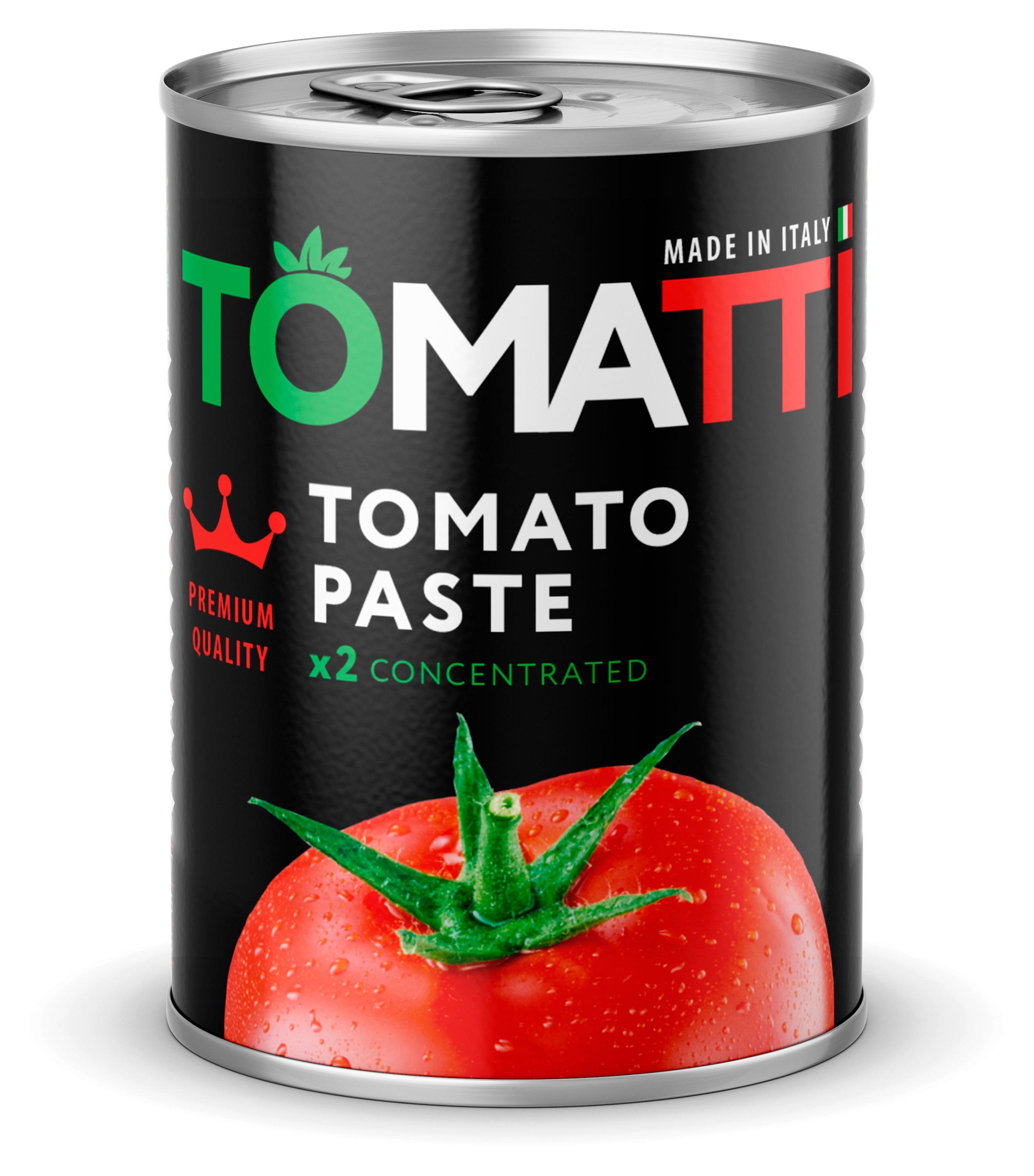 Томатная паста Tomatti пастеризованная экстра Италия, 140 г