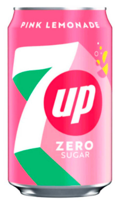 Напиток газированный 7UP Pink Lemonade Zero Sugar со вкусом малины лимона и лайма без сахара Великобритания, 330 мл