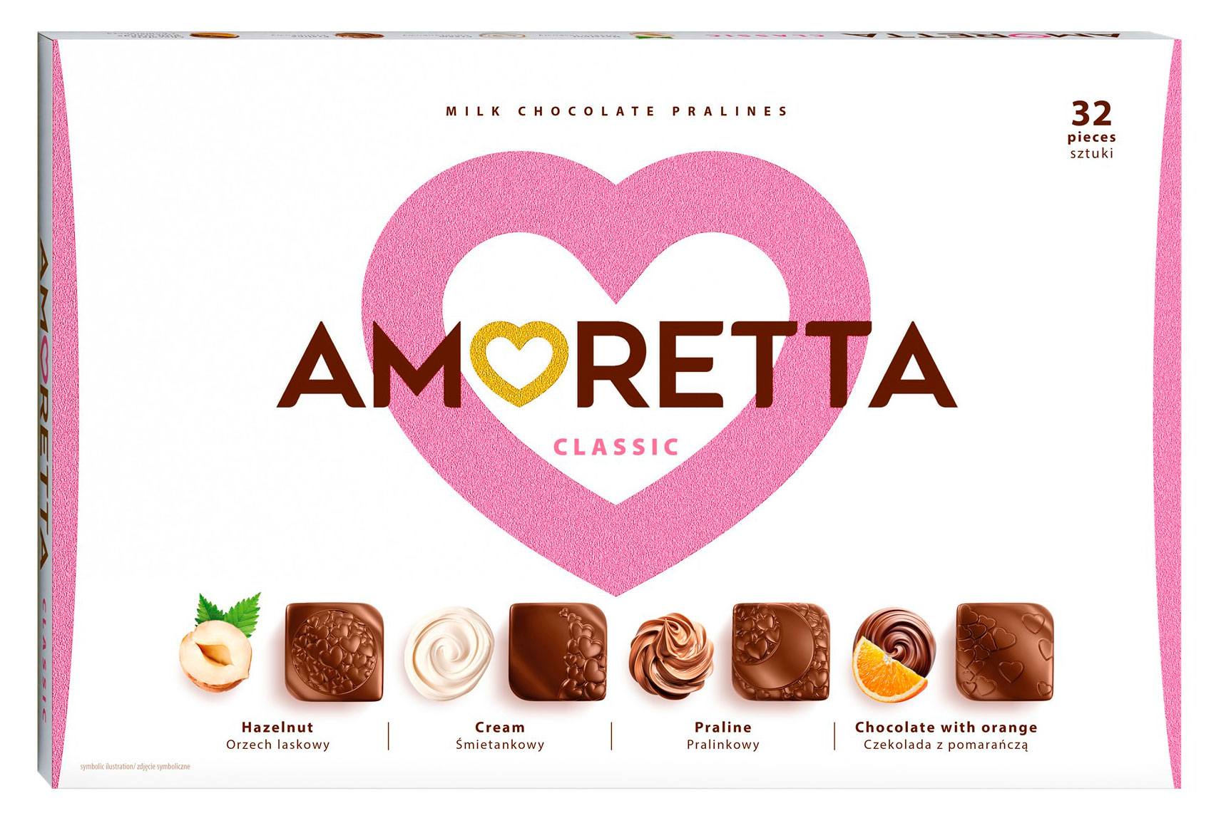Набор конфет Amoretta Classic Ассорти в молочном шоколаде с начинками, 215 г
