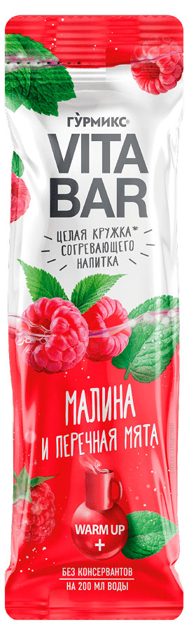 Основа для приготовления напитка Гурмикс Vitabar малина и перечная мята, 25 мл