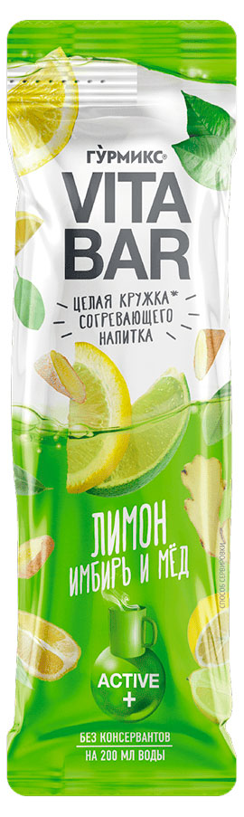 Основа для приготовления напитка Гурмикс Vitabar лимон имбирь мед, 25 мл