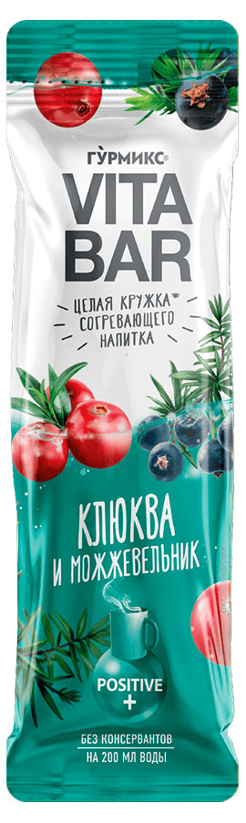 Основа для приготовления напитка Гурмикс Vitabar клюква и можжевельник, 25 мл