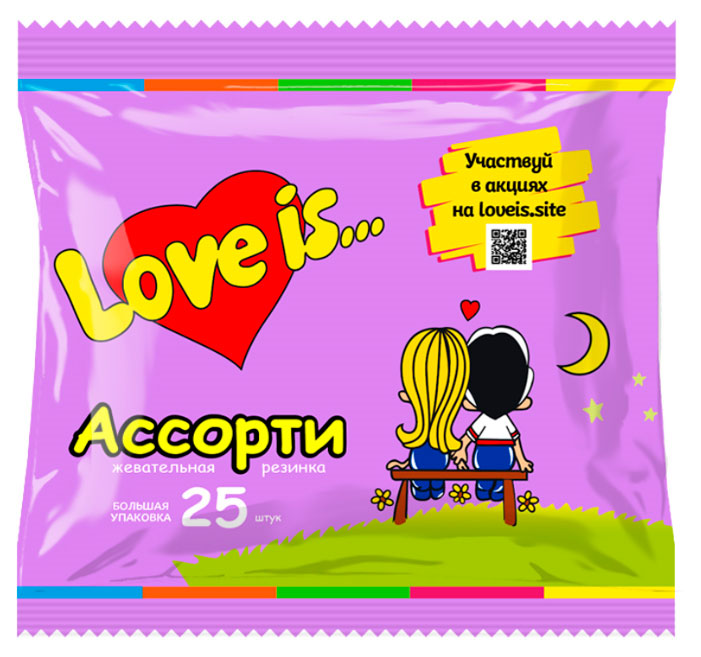Жевательная резинка Love Is ассорти Турция, 105 г