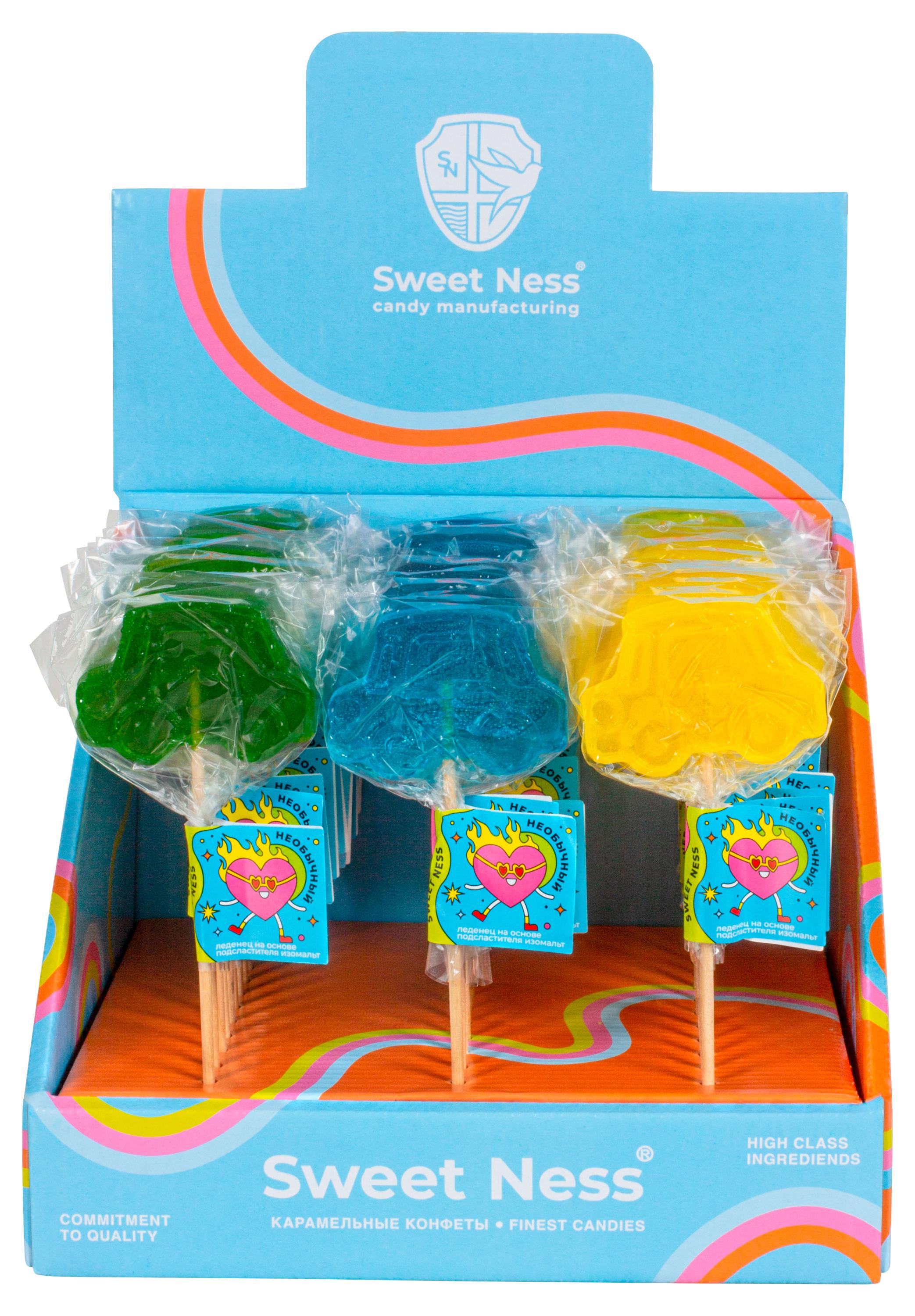 Карамель леденцовая Sweet Ness на основе подсластителя изомальт Машинки Ассорти 25 г, 1 шт в ассортименте