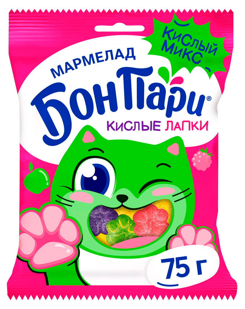 Мармелад жевательный Бон Пари Кислые лапки, 75 г