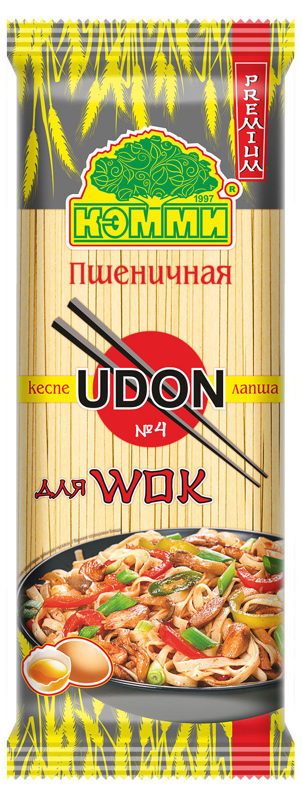 Лапша пшеничная КЭММИ Udon для WOK 4 Казахстан, 250 г