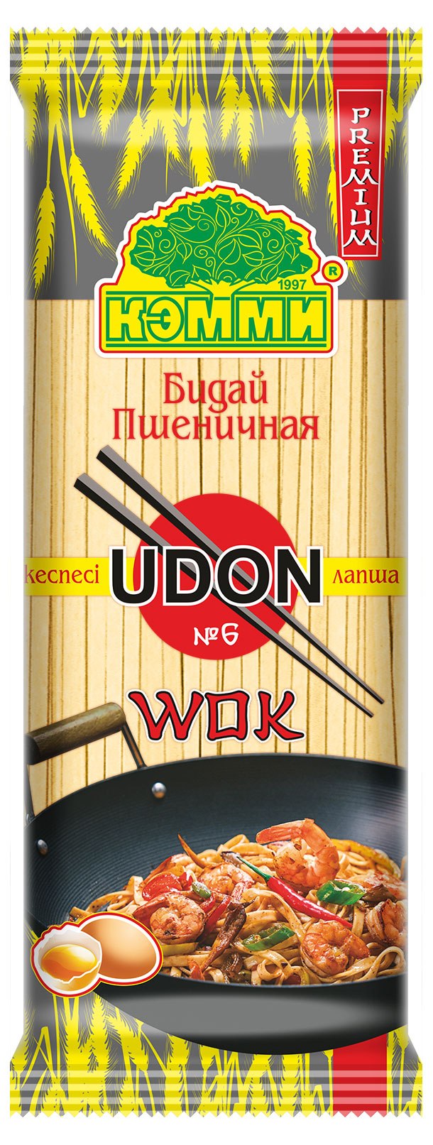 Лапша пшеничная КЭММИ Udon для WOK 6 Казахстан, 250 г