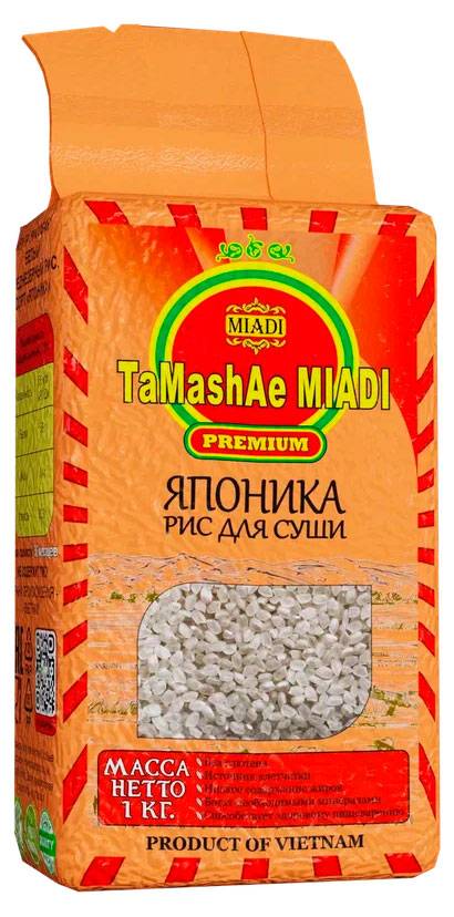 Рис для суши TaMashAe Miadi Японика Вьетнам, 1 кг
