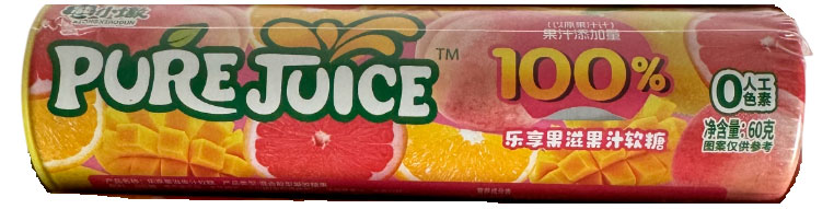 Мармелад Pure Juice персик грейпфрут манго и лимон Китай, 60 г