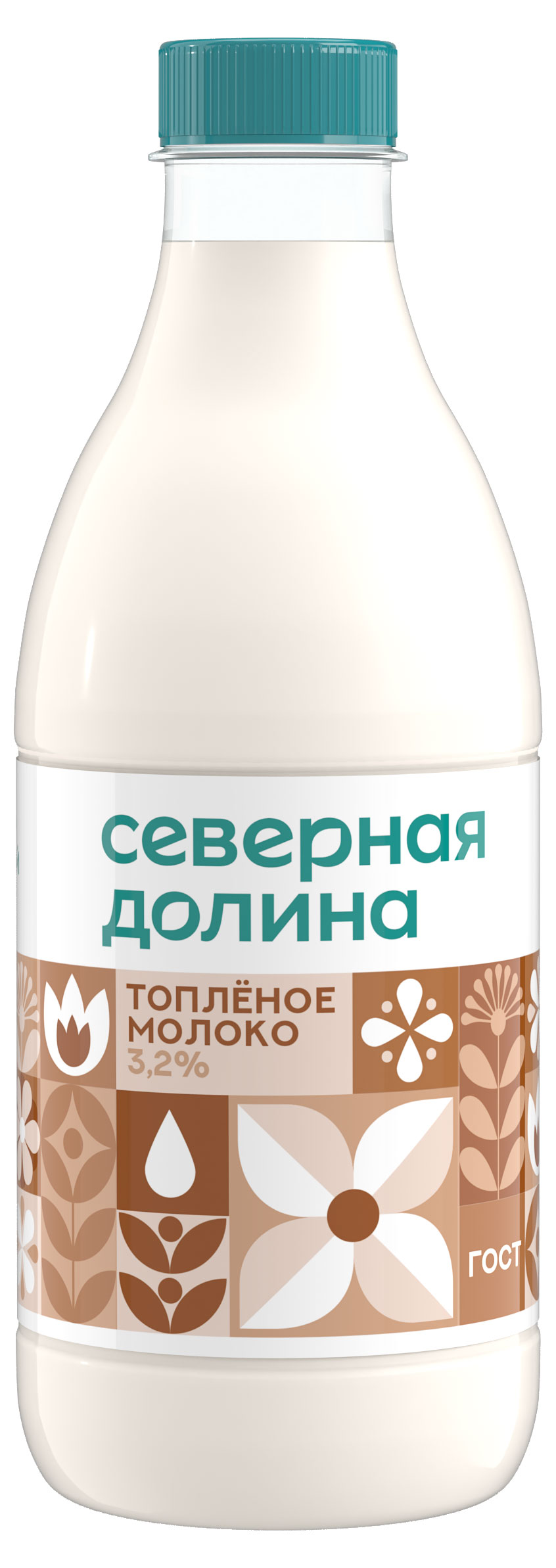 Молоко топленое питьевое Северная долина цельное обезжиренное 3,2% ГОСТ БЗМЖ охлажденное, 900 мл