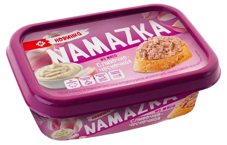 Намазка мясная из свинины Брестский мясокомбинат Namazka сливочно-чесночная Беларусь охлажденная, 150 г