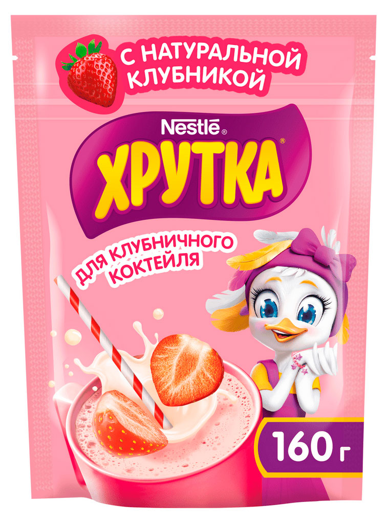 Какао-напиток ХРУТКА Клубничный коктейль быстрорастворимый, 160 г