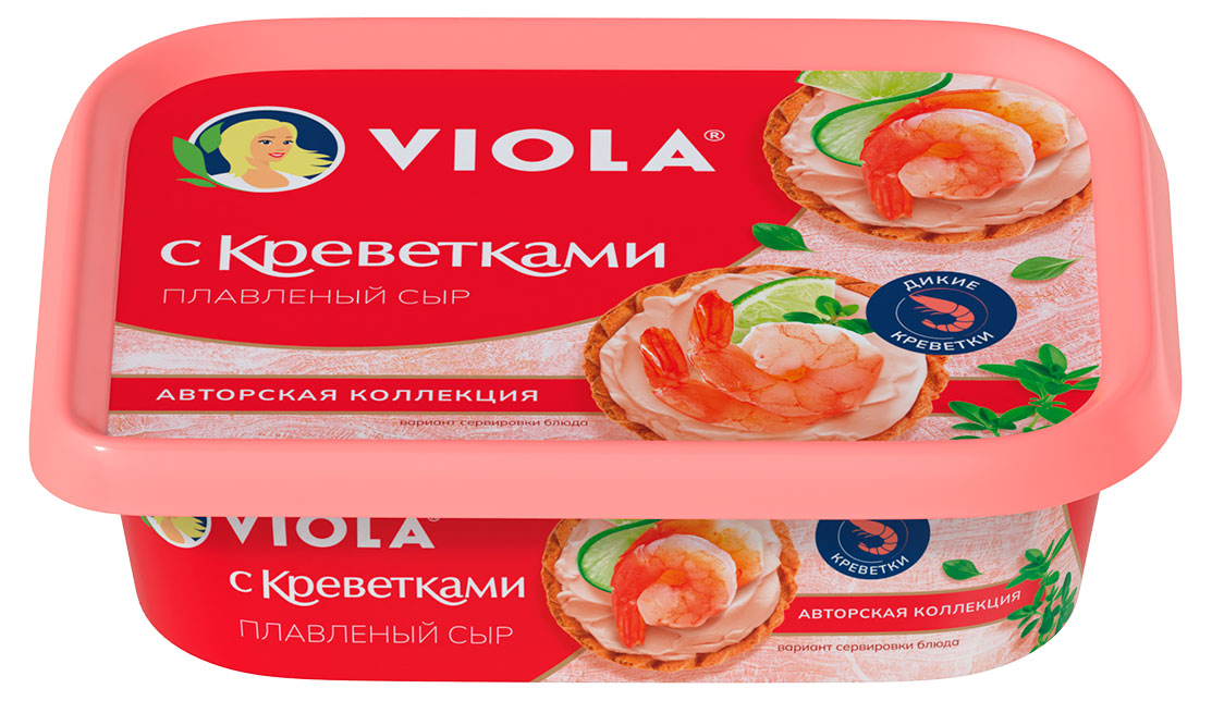 Сыр плавленый с креветками Viola 35% БЗМЖ, 190 г