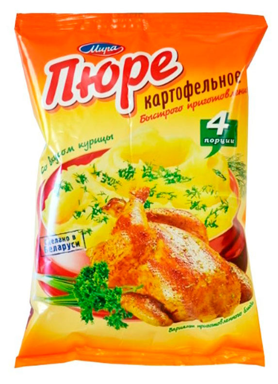 Пюре картофельное быстрого приготовления Мира со вкусом курицы Беларусь, 100 г