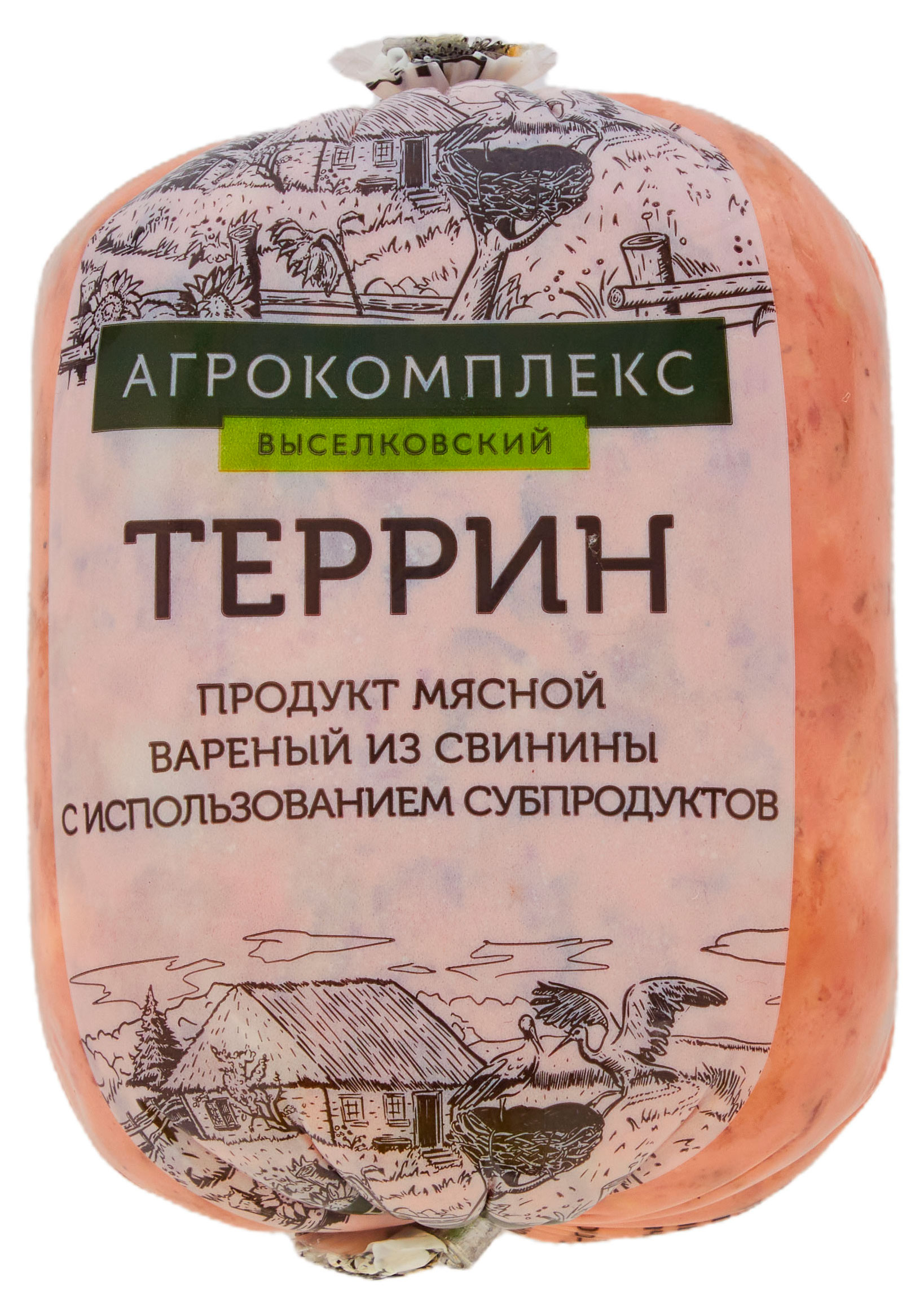 Продукт мясной Террин вареный Агрокомплекс Выселковский из свинины с использованием субпродуктов охлажденный, 400 г