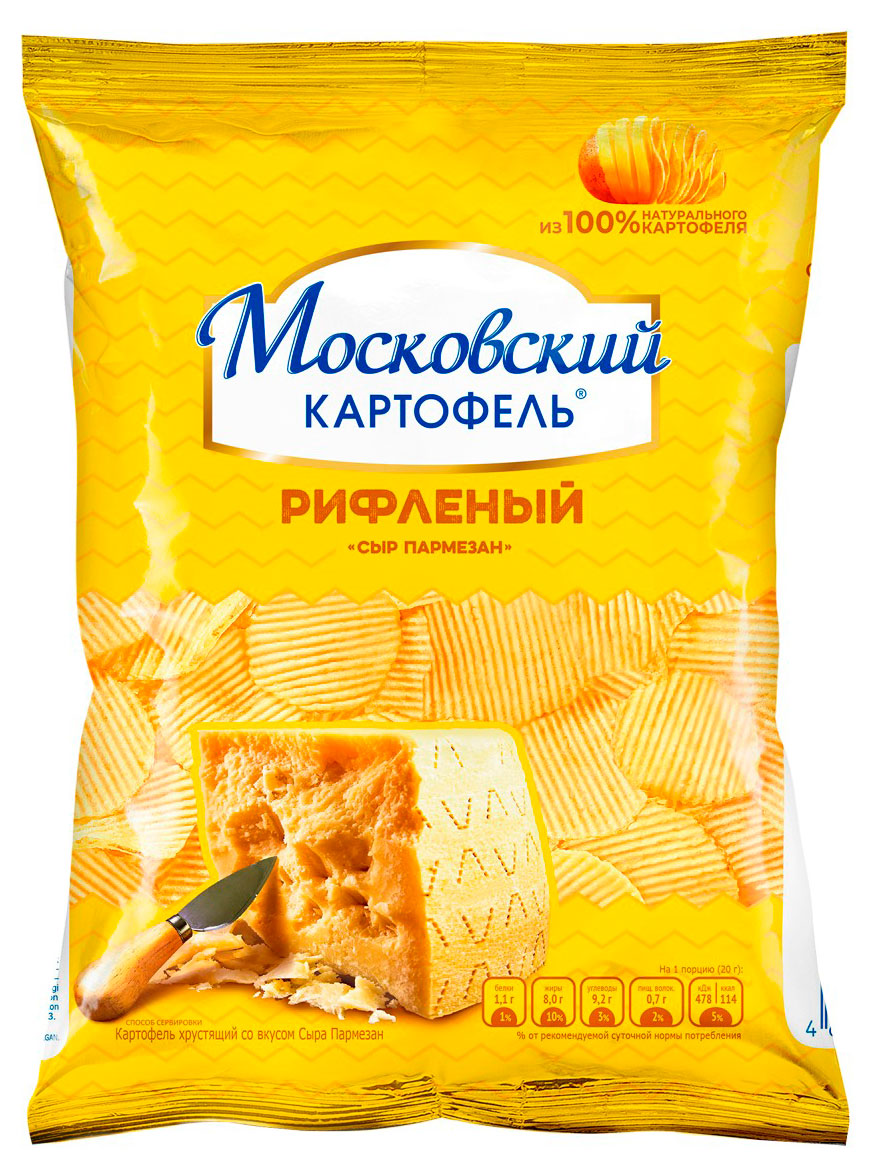 Чипсы картофельные Московский Картофель с сыром Пармезан, 60 г