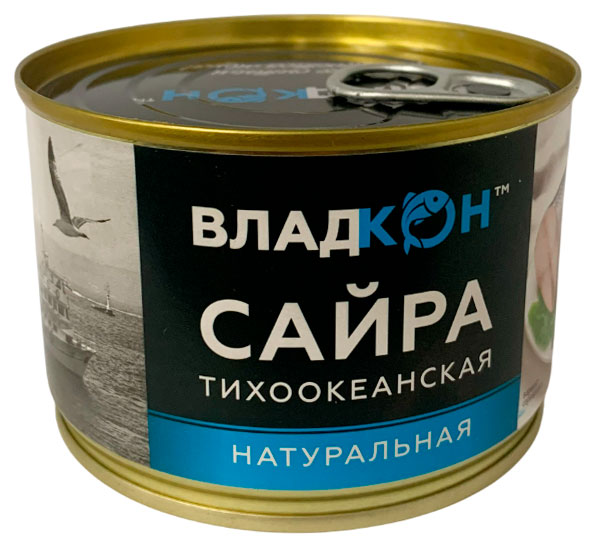 Сайра Владкон тихоокеанская натуральная, 250 г