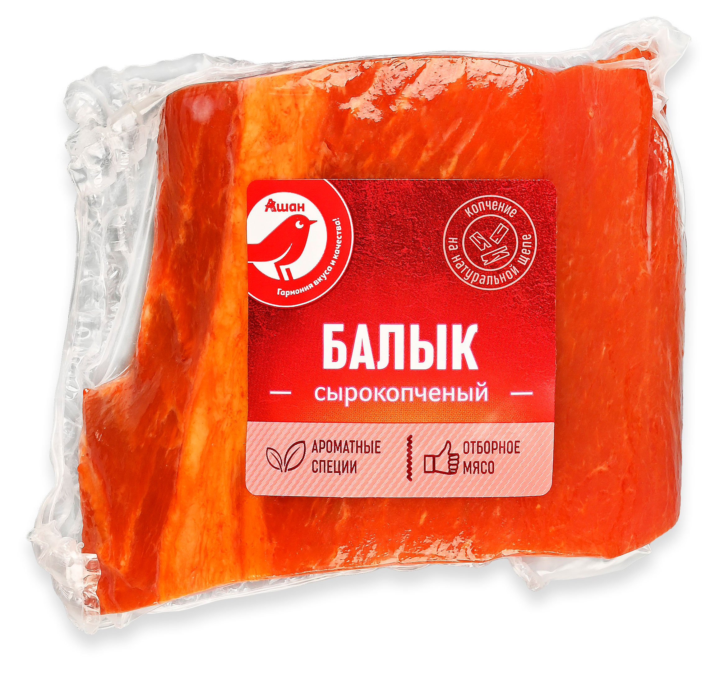 Балык свиной сырокопченый АШАН Красная птица, ~ 400 г