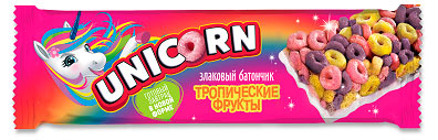 Батончик злаковый Unicorn Тропические фрукты, 22 г