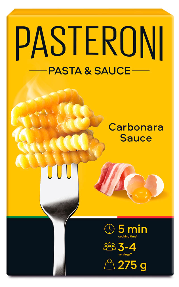 Макаронные изделия Pasteroni 124 Джирандоле с соусом карбонара, 275 г
