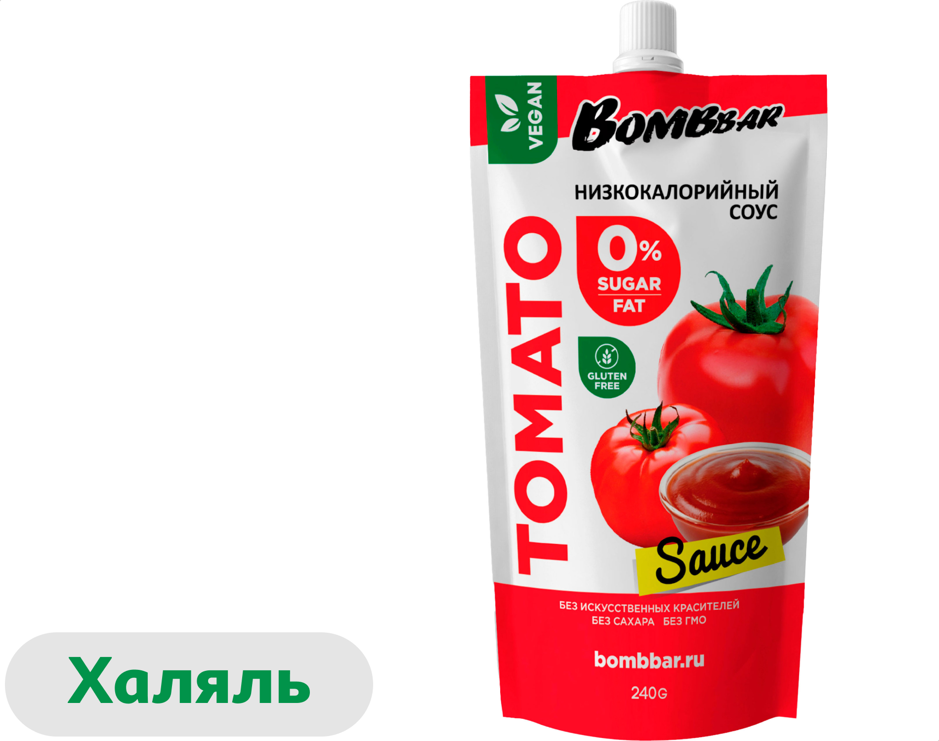 Соус томатный Bombbar низкокалорийный без сахара халяль, 240 г