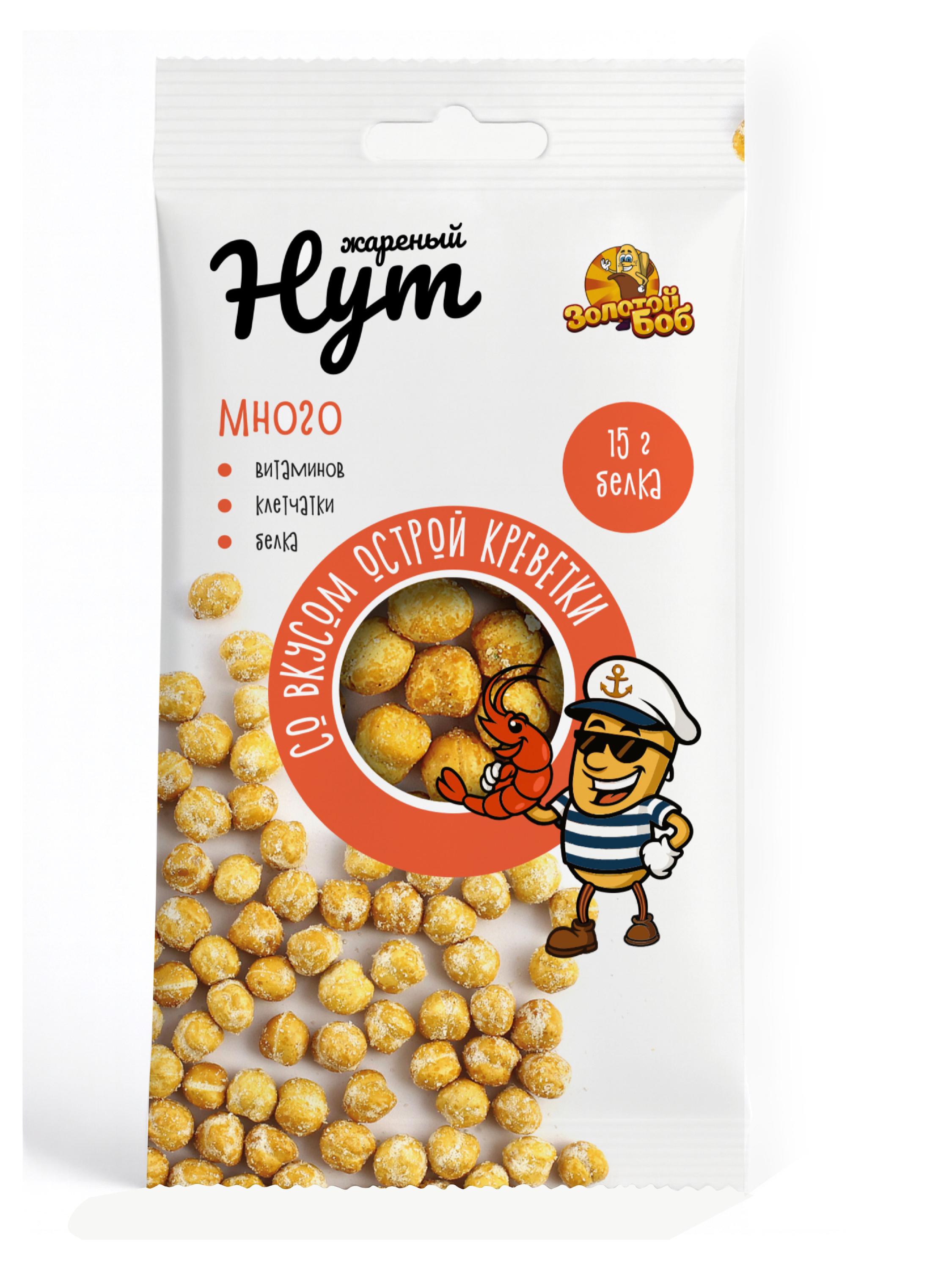 Нут жареный Золотой Боб со вкусом острой креветки васаби, 50 г