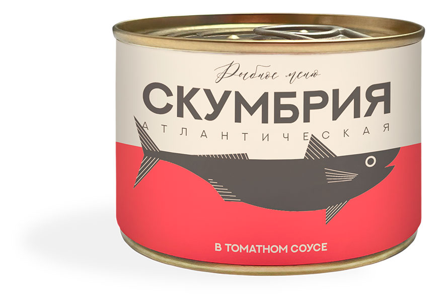 Скумбрия Рыбное меню атлантическая в томатном соусе, 250 г