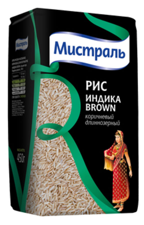 Рис Мистраль Индика Brown коричневый длиннозерный, 450 г