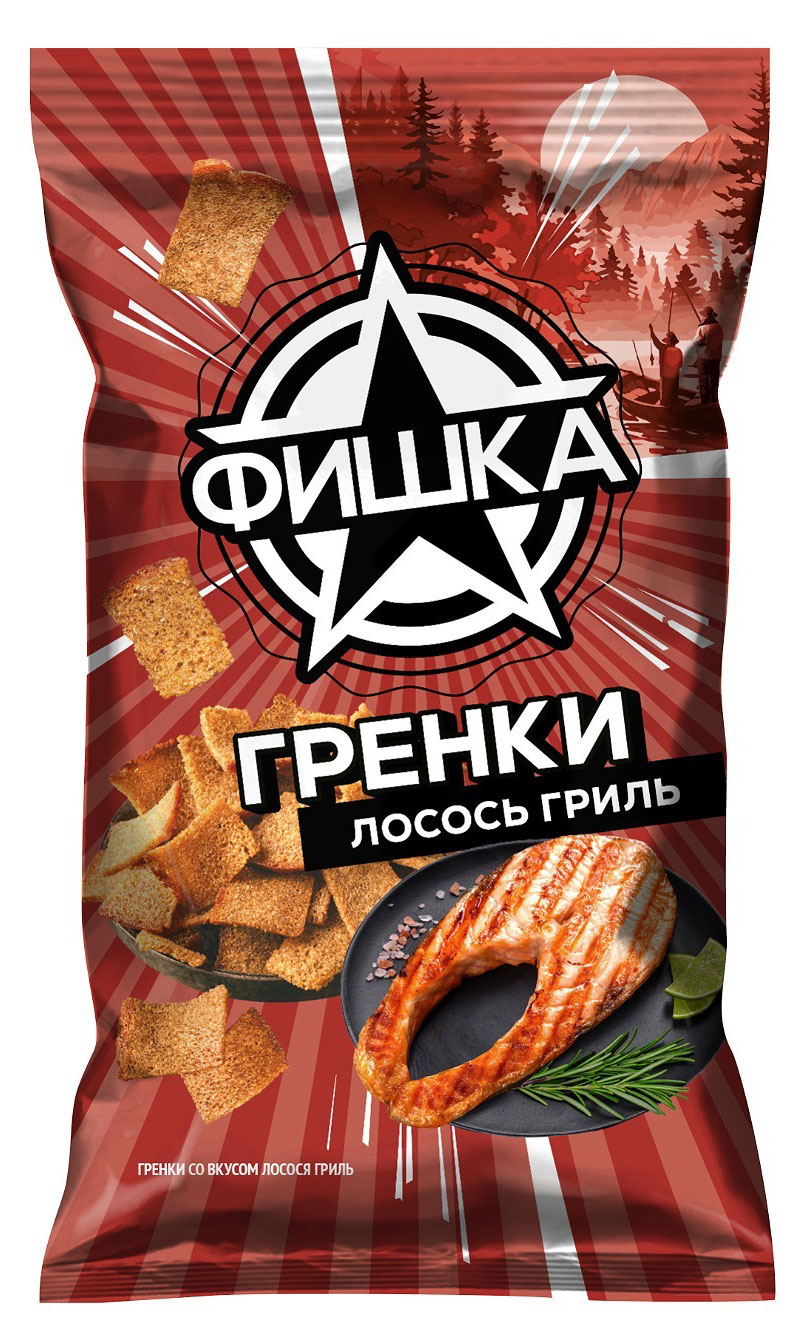 Гренки Фишка со вкусом лосось гриль, 110 г