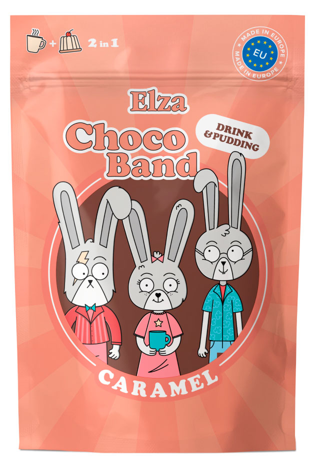 Напиток растворимый Elza Choco Band Creamy Caramel с добавлением шоколада со вкусом карамели Венгрия, 200 г