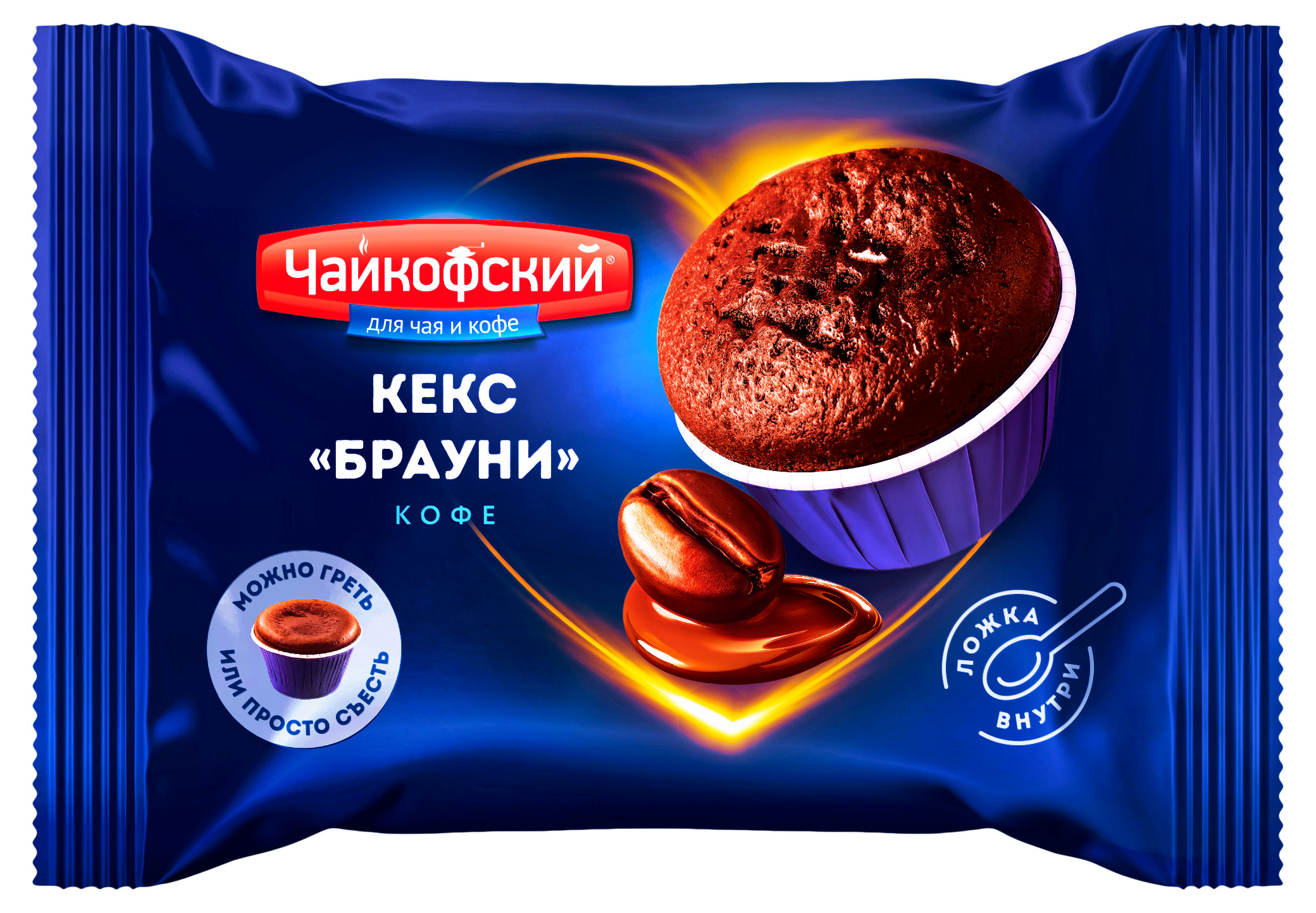 Кекс Чайкофский Брауни с какао с начинкой со вкусом кофе Иран, 70 г