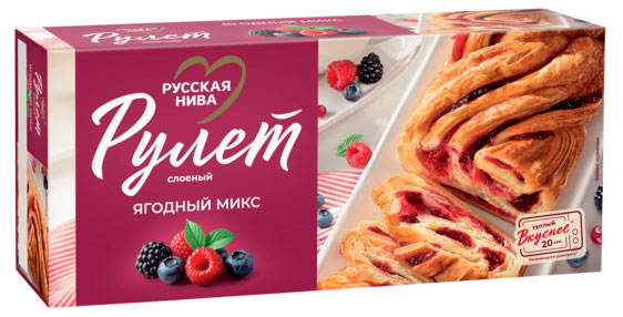 Рулет слоеный Русская Нива Ягодный микс, 300 г