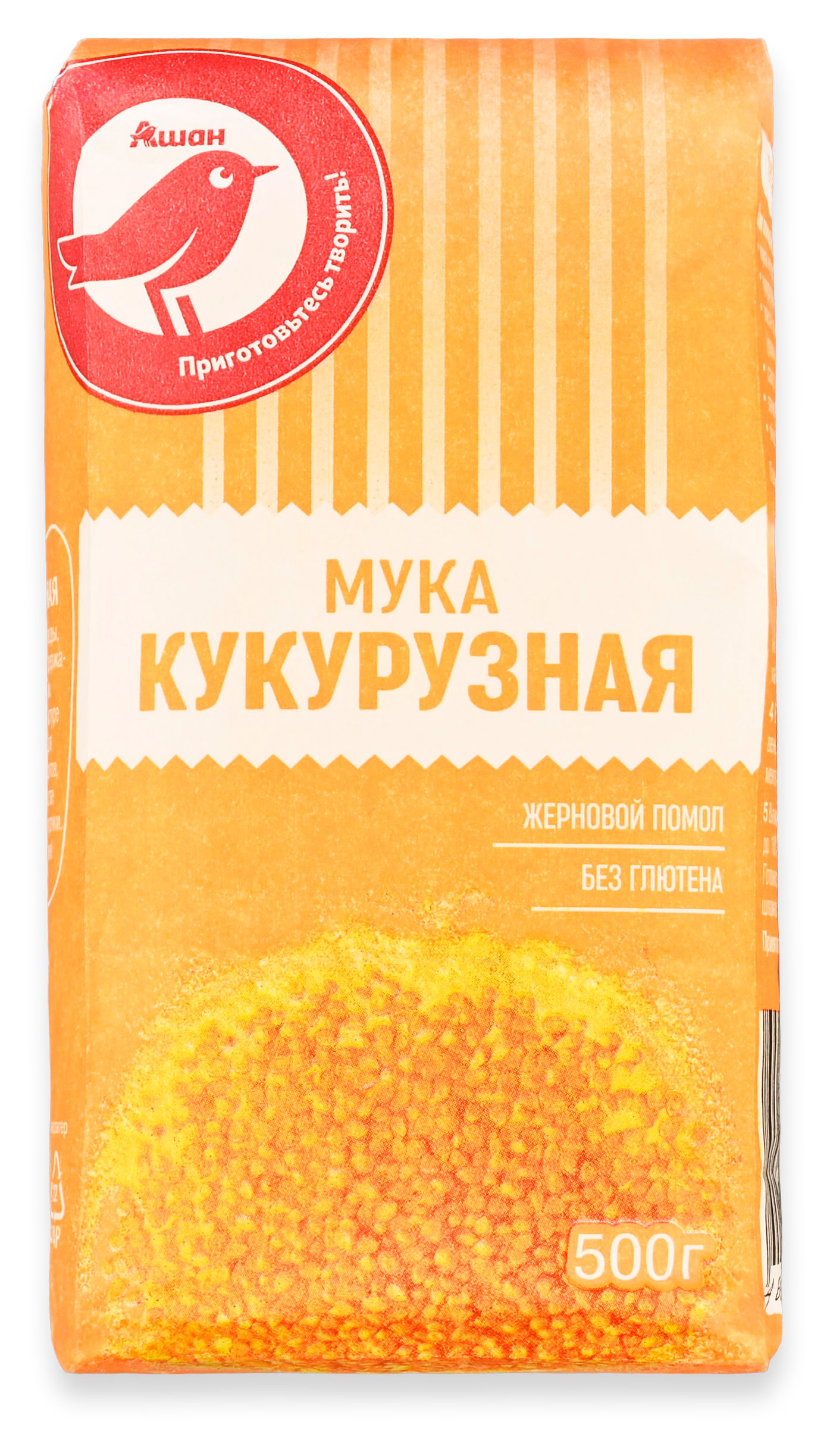 Мука кукурузная АШАН Красная птица, 500 г