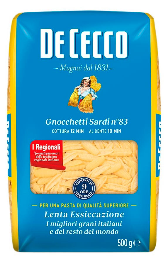 Макаронные изделия De Cecco Gnocchetti Sardi Ньоккетти Сарди 83 Италия, 500 г