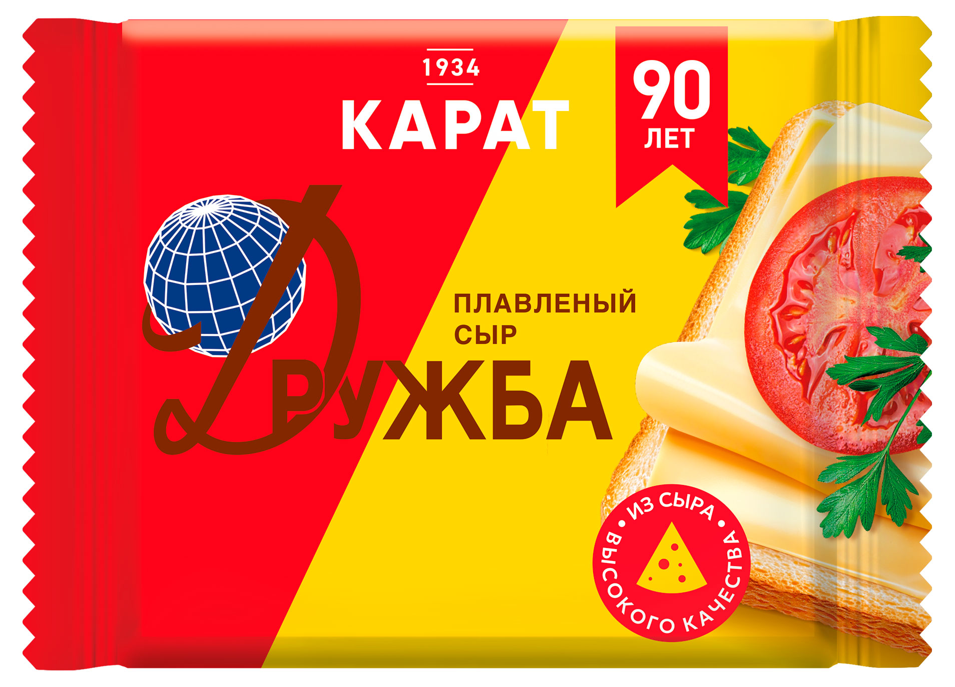 Сыр плавленый Дружба КАРАТ ломтики 25% БЗМЖ, 130 г