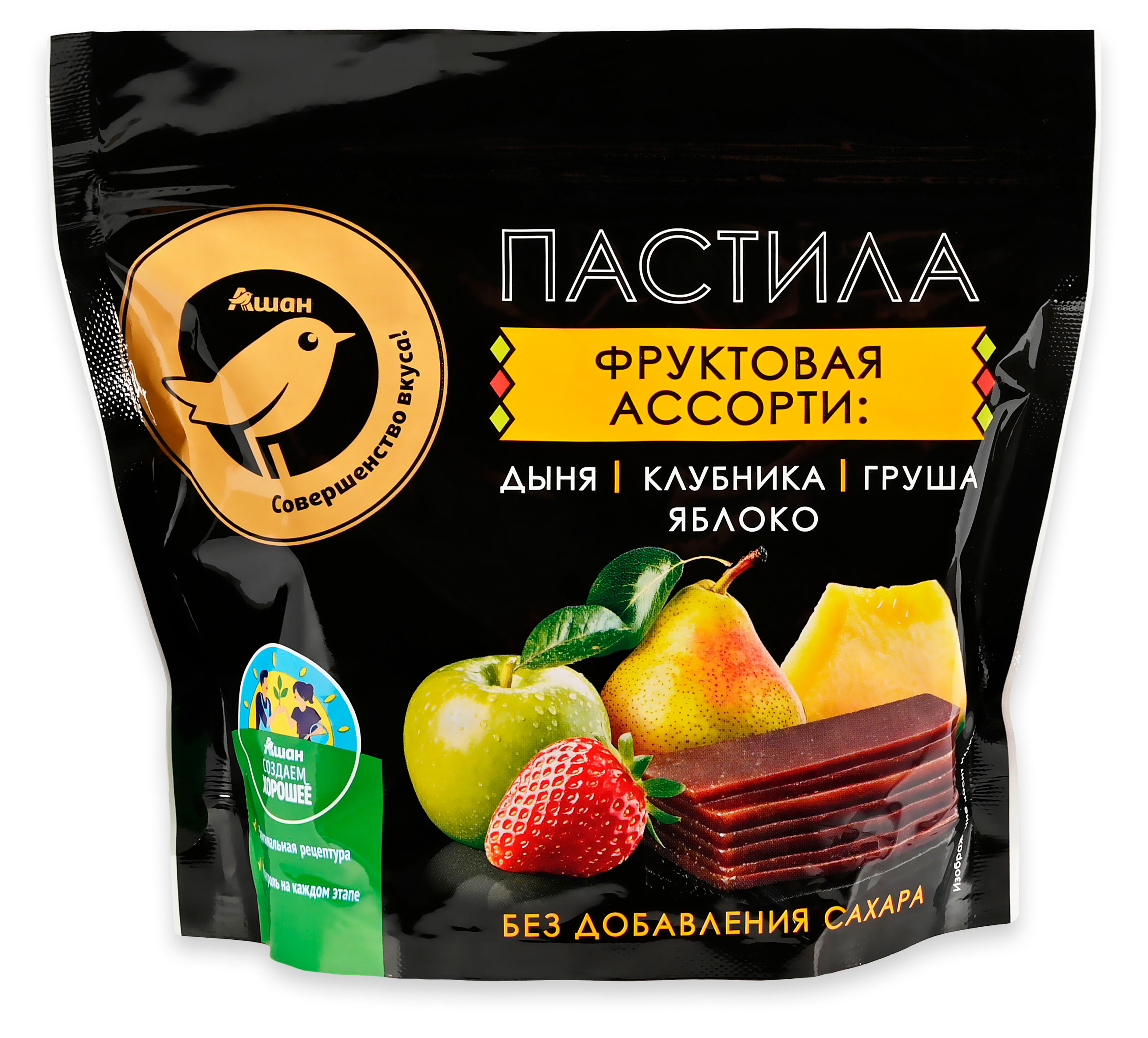 Пастила АШАН Золотая птица Фруктовое ассорти без сахара, 200 г