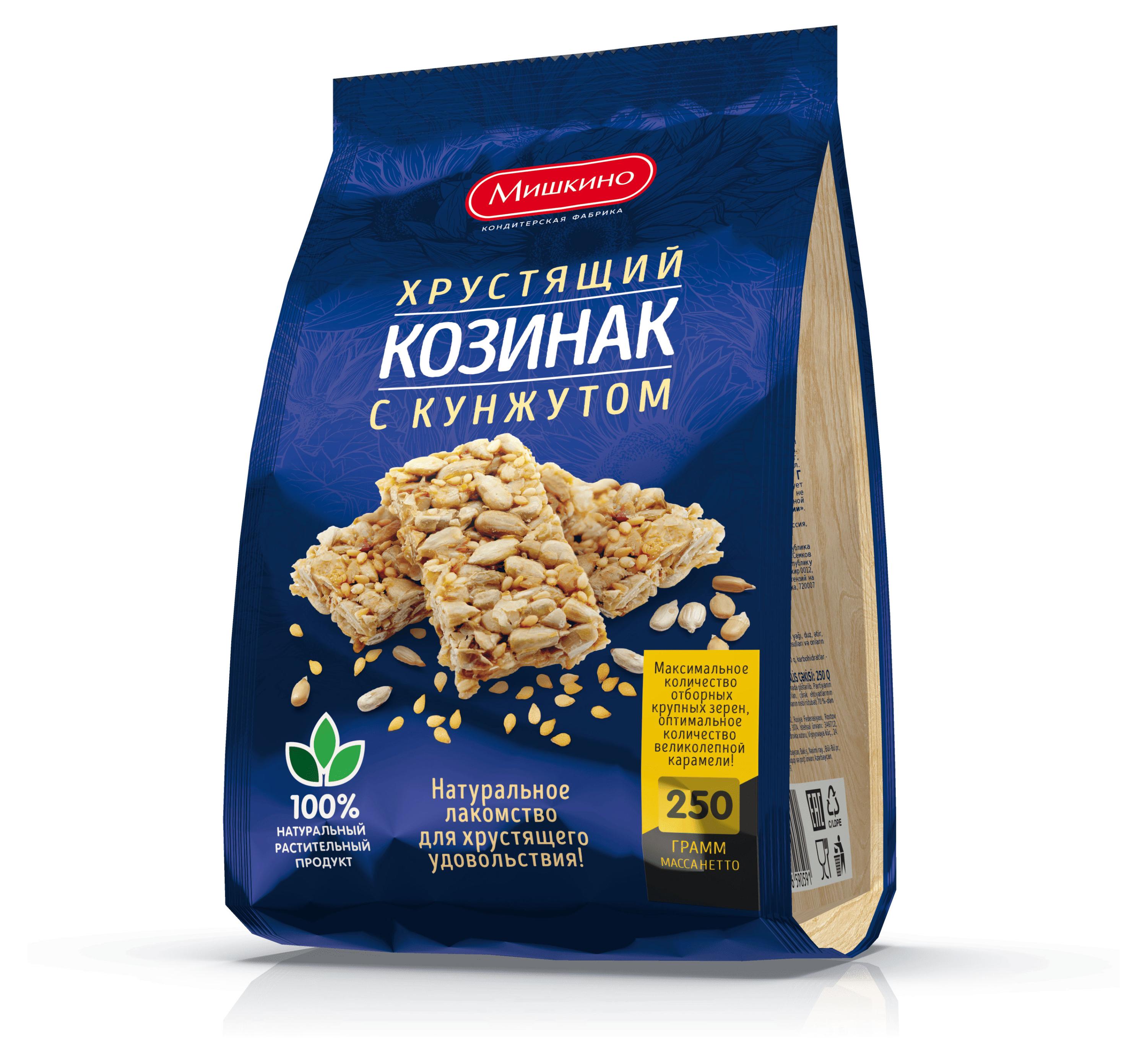 Козинак Мишкино подсолнечный с кунжутом, 250 г