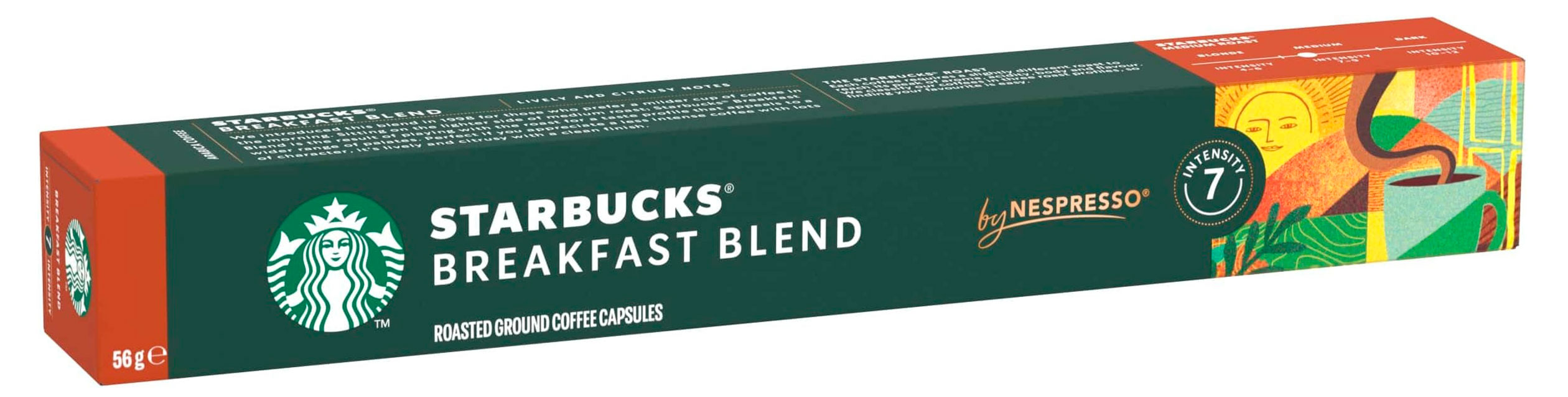 Кофе в капсулах Starbucks Nespresso breakfast blend 10 капсул Швейцария, 56 г