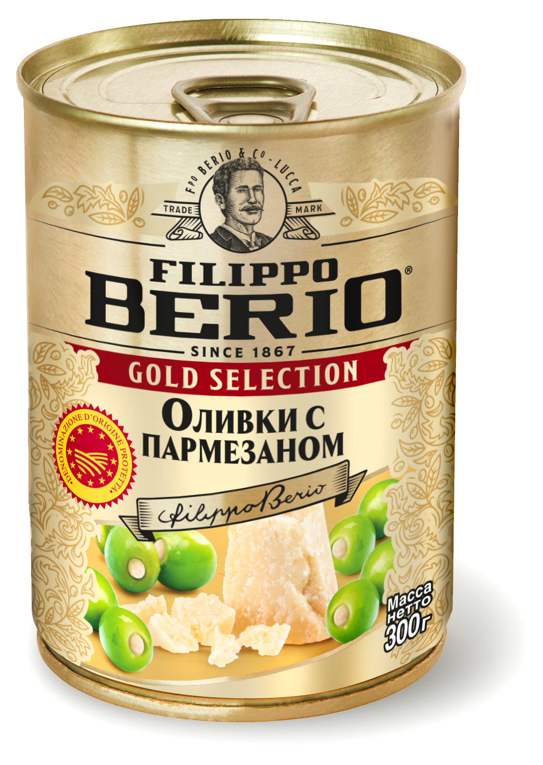 Оливки Filippo Berio фаршированные с пармезаном Испания, 300 г