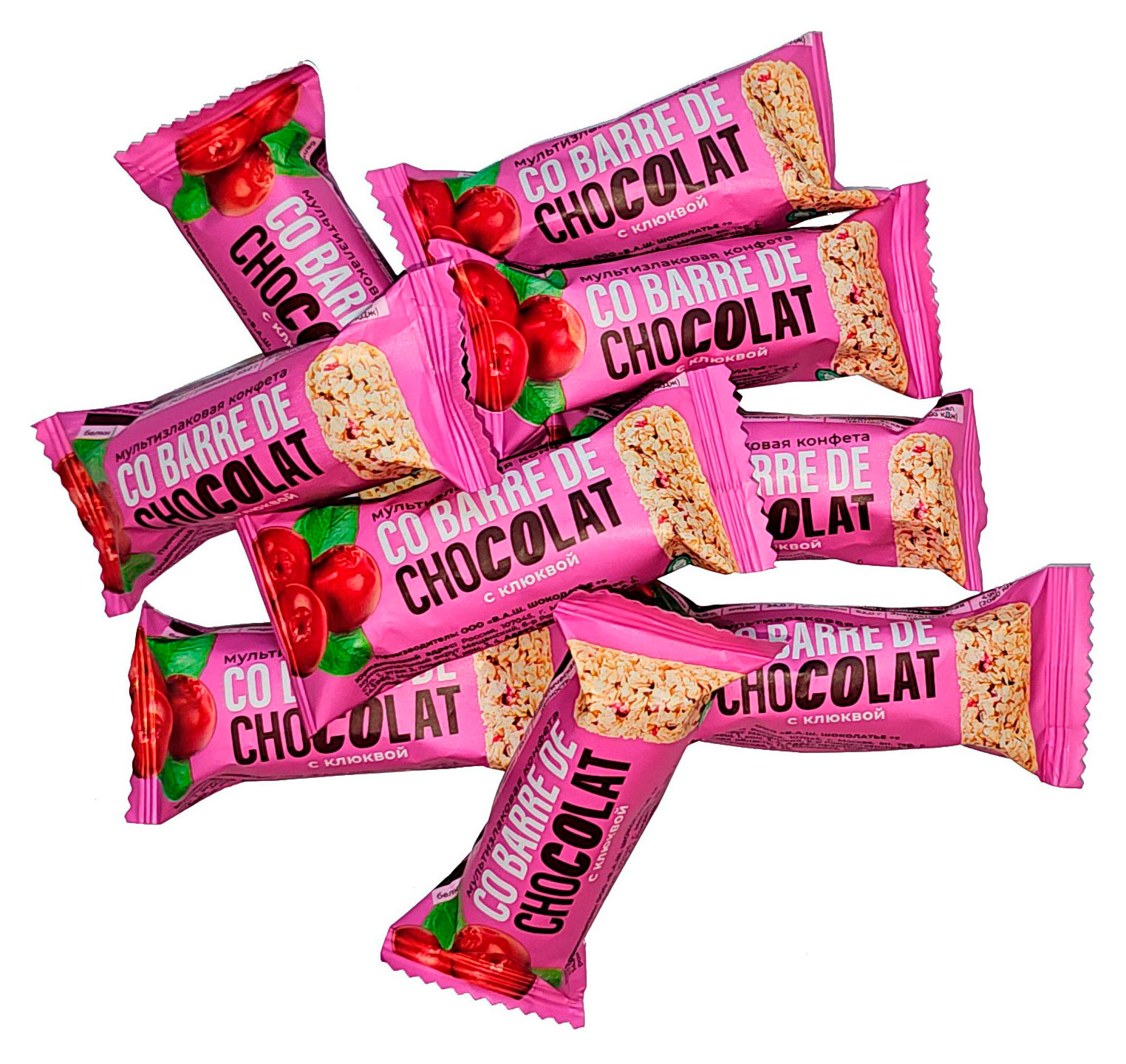 Конфеты мультизлаковые Co barre de CHOCOLAT с клюквой, вес