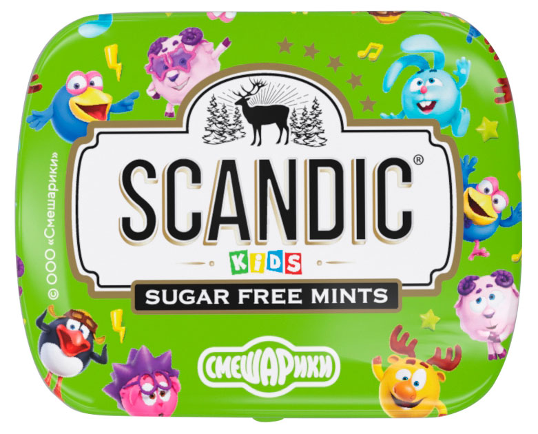 Конфеты драже Scandic без сахара со вкусом Яблоко, 14 г