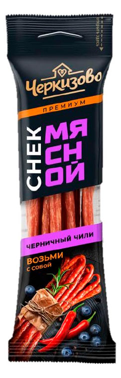 Снек мясной сырокопченый Черкизово Премиум Колбаски черничный чили острые, 70 г
